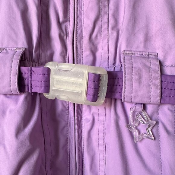 Obermeyer Stargazer Kids Ski Suit Size 5 Purple Belted Insulated Winter Snowsuit - Picture 6 of 16
